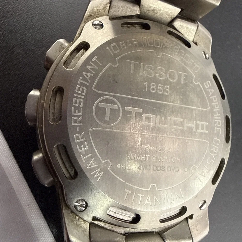 Tissot T-Touch Titanium Mens Watch New Battery Running Great $3 Shipping